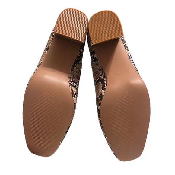 Lulus My Generation Tan Snake High Heel Mid-Calf Boots Size 9 - Picture 7 of 9